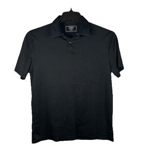 CHARLES TYRWHITT Short Sleeve Jersey Polo in Black - Size MEDIUM